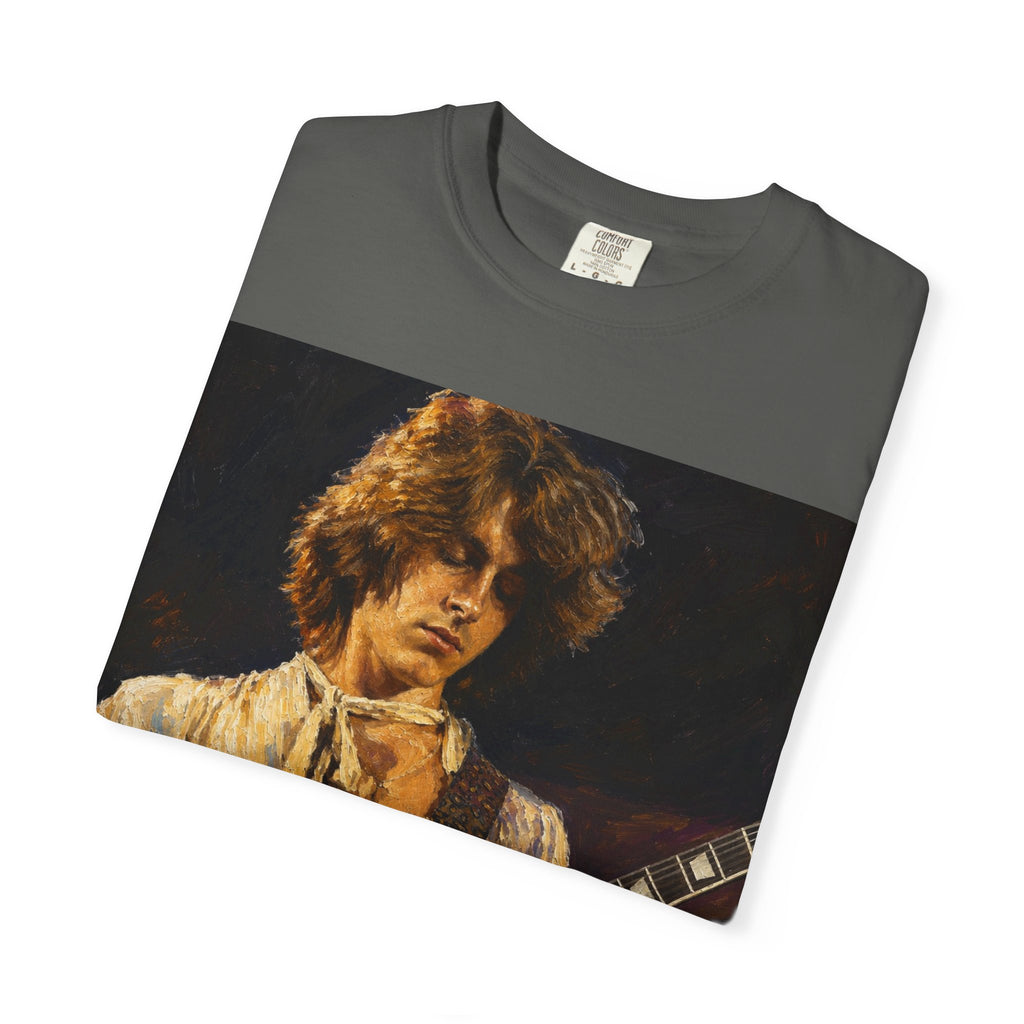 Guitarist Portrait T‑Shirt — Vintage Rock Artwork (Tim Cosgriff Art)