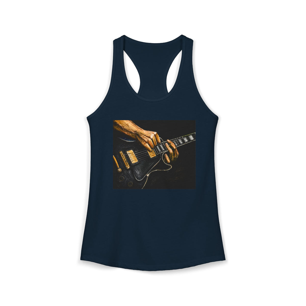 Rock Guitarist Hands on Les Paul Women's Ideal Racerback Tank
