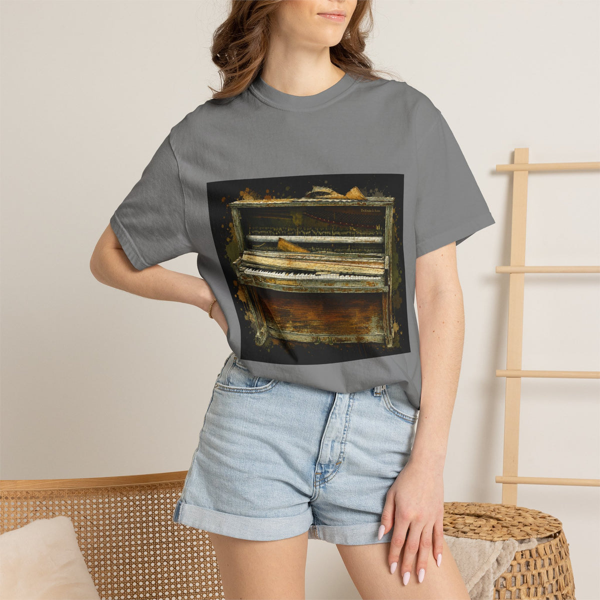 Vintage Piano Original Art T Shirt