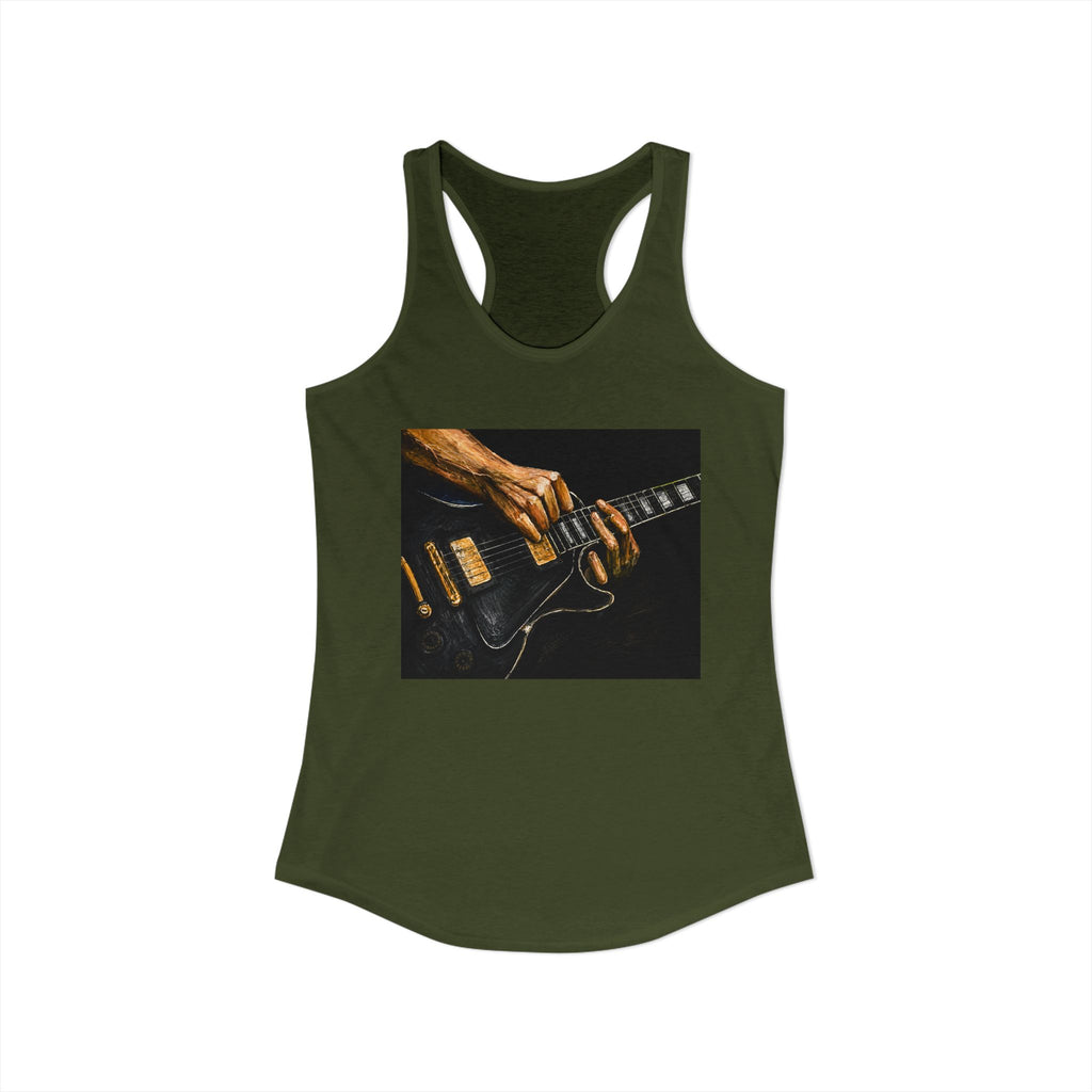 Rock Guitarist Hands on Les Paul Women's Ideal Racerback Tank