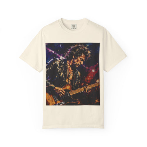 Blues Guitarist Graphic Tee Retro Rock Musician Portrait T-shirt