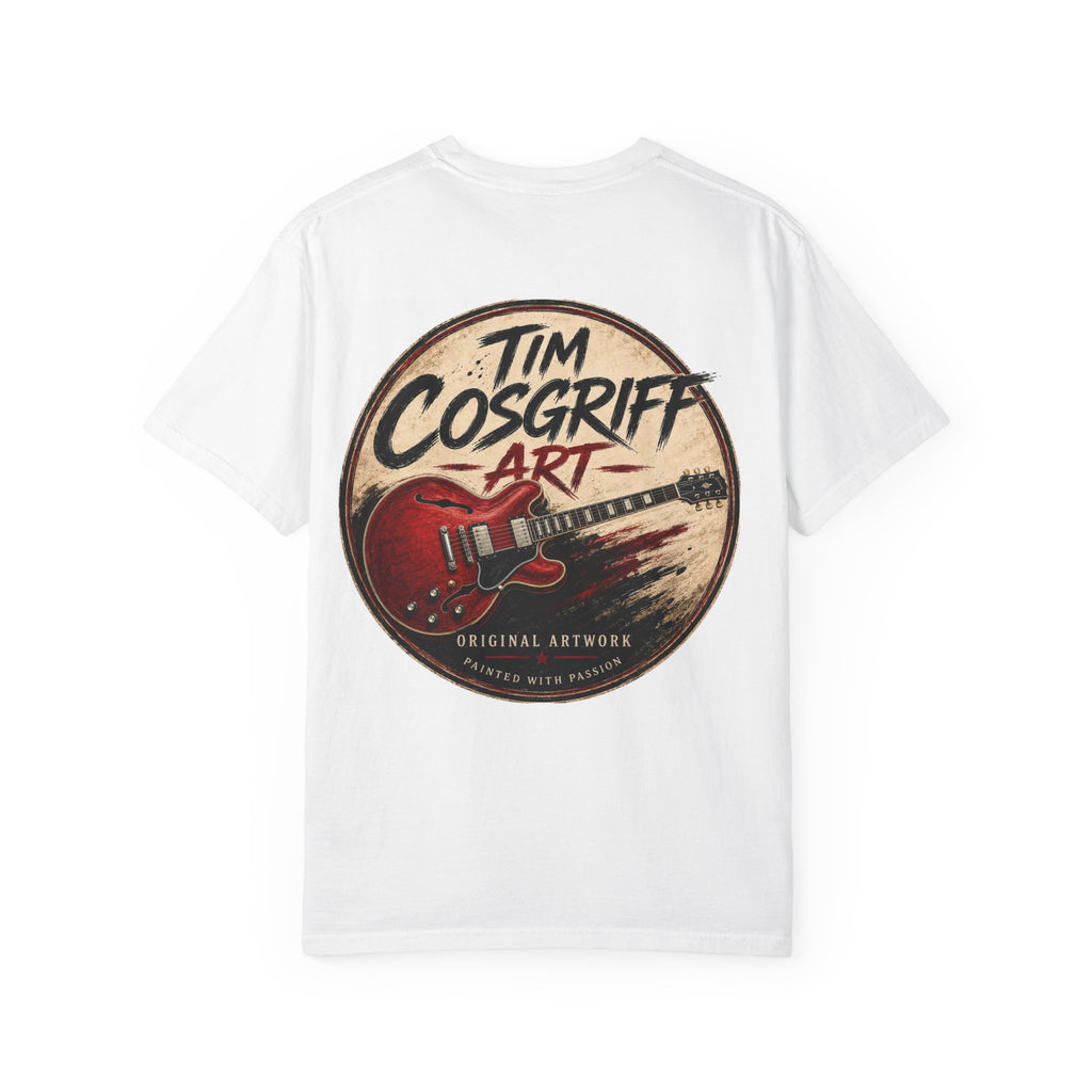 Guitarist Portrait T‑Shirt — Vintage Rock Artwork (Tim Cosgriff Art)